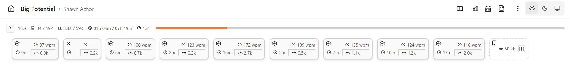 Reading logs summary view